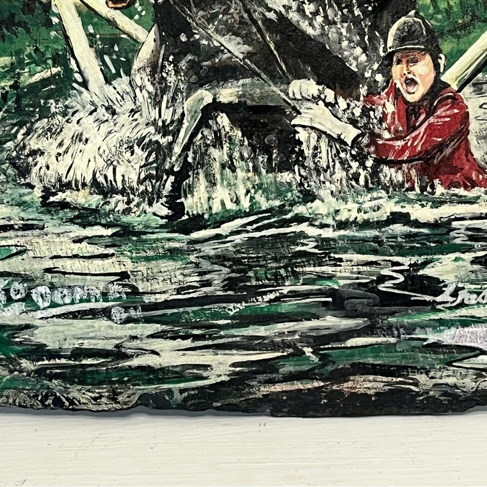 Original Equestrian Art Painted on Slate - Picture 6 of 12